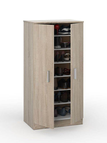 Zuldy Oak Effect Shoe Cabinet: Stylish Storage Solution for Hallway or Bedroom - UK Luxury Furniture